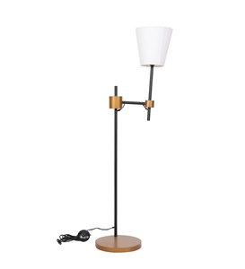 Lámpara de pie de lujo con pantalla de tela blanca y base de metal, OEM, ODM, bajo MOQ, precio de fábrica, suministro al por mayor. - Product Image 1