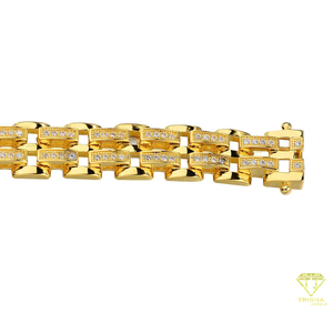 กำไลเทนนิสโมอิสซาไนต์ชุบทองคำสีกุหลาบ ดีไซน์ใหม่จาก Trisha Jewels เครื่องประดับฮิปฮอป รับรองโดย IGI สำหรับผู้ชาย ขายส่งสำหรับงานปาร์ตี้ - Product Image 4