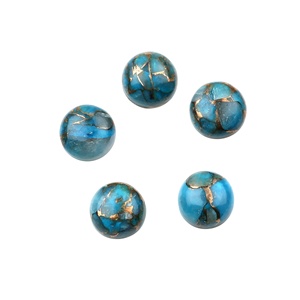 Turquesa Kingman Azul Mohave Natural de Alta Calidad, Cabujón Redondo Liso de 12 mm con Parte Posterior Plana, Piedra Preciosa Suelta para Joyería - Product Image 1