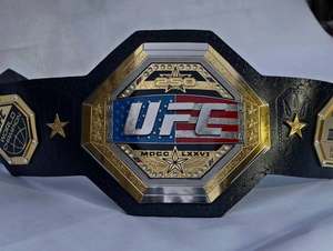 Ceinture de championnat AERO UFC en métal plaqué, ceinture de récompense sportive, moulage monobloc, motif d'étoiles imprimé par transfert thermique, boucle en alliage - Product Image 2