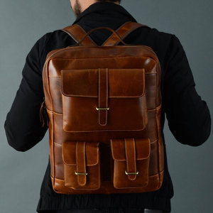 Mochilas Unisex de Piel Auténtica, Diseño Nuevo, Fabricadas en Fábrica, Precio Más Bajo, Talla Adulto, MOQ Bajo, Mejores Mochilas de Estilo - Product Image 3