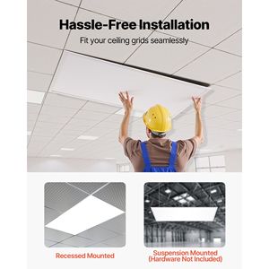 Pannello LED piatto 2x4 piedi 7800 LM, plafoniera a incasso per controsoffitto, 3 colori selezionabili 4000K/5000K/6000K - Product Image 6