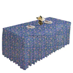 Best Quality Rectangle <b>Table</b> <b>Cover</b> Cotton Hand Block Printed Manufacture Floral <b>Cover</b> For Restaurant Kitchen Dining - Product Image 4