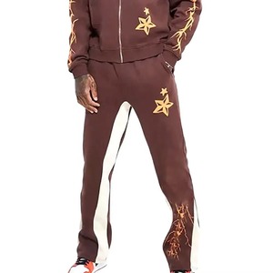 Wholesale Oversized Cotton Tracksuit Patch Embroidery Acid Wash Vintage Effect Logo Jogger Set Premium Streetwear - Product Image 5