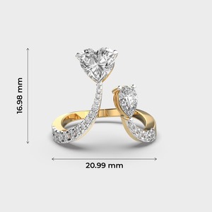 Anillo de Compromiso con Diamante Corte Corazón en Oro Blanco con Engaste Pavé, Estilo Romántico para Mujer - Product Image 5
