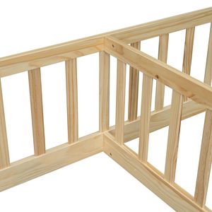 Letto a castello doppio con sponde di protezione, colore naturale, senza porta - Product Image 4