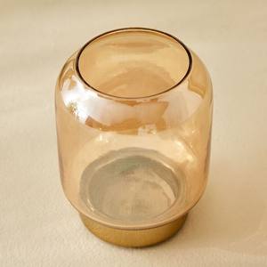 Amber Crystal Handmade Eco-Friendly Lead-Free <b>Tea</b> <b>Light</b> <b>Holder</b> with Gold Metal Base Tabletop Home Decor for Christmas and Easter - Product Image 4