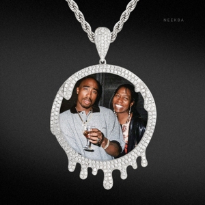 Pendentif photo rond personnalisé en argent 925 avec moissanite VVS, style Hip Hop, idée cadeau unique - Product Image 2