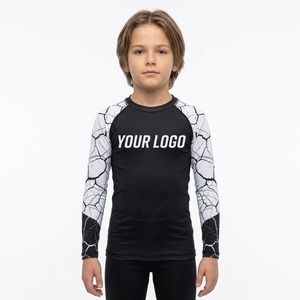 Kaos Renang Anak Perempuan Lengan Panjang Rash Guard Custom Sublimasi Print Cepat Kering Motif Garis Harimau - Product Image 2