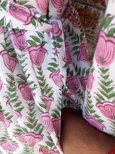 Kimono en coton imprimé à la main, style plage et hiver, avec cordon de serrage, motif floral indien, prix d'usine - Vente chaude - Product Image 6