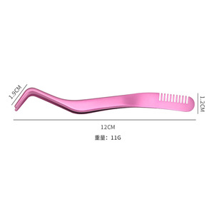MIRHA INSTRUMENTS Pince à épiler antistatique en acier inoxydable à pointe en C courbée et lisse, longueur 10 mm, pour sourcils - Product Image 1