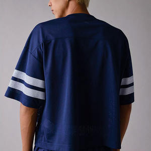 Maillot de football américain personnalisé pour hommes, coupe oversize, respirant, en polyester, col en V, pour entraînement, fabrication en gros OEM - Product Image 4