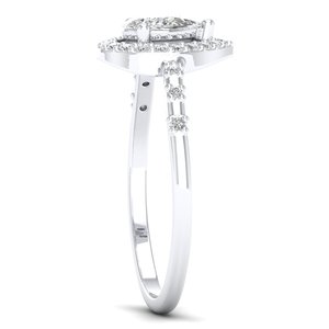 Anillo Halo de Moissanita con Corte Pera de 0.61 Quilates en Oro Sólido de 14K, Precio al por Mayor REYES, para Mujer, Joyería Fina Clásica con Certificación GRA - Product Image 3