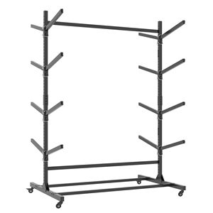 Scaffale per kayak autoportante per impieghi gravosi, 82 pollici di altezza, con 8 ruote, ripiani regolabili per garage interno - Product Image 4