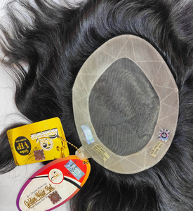 038 Golden Hair Los Ángeles Prótesis Capilar Remy para Hombres, Transpirable, con Perímetro de Mono PU Fino, Reemplazo Capilar, Ondulado/Suave y Rizado - Product Image 3