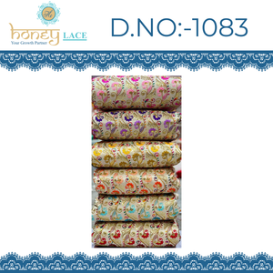 Tela Premium Fendy Georgette de Punto por Urdimbre de Poliéster/Nylon/Metalizado con Cuentas Florales para Prendas de Boda para Niños y Niñas, Peso Medio - Product Image 2