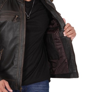 Veste en cuir pour homme, veste en cuir véritable sur mesure, veste de motard en cuir véritable pour homme, étiquette privée personnalisée. - Product Image 3
