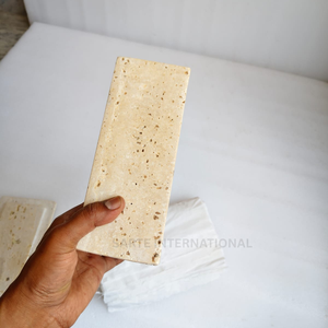 Modern <b>Travertine</b> Stone Free Standing Waterproof Tissue Box Cover Handmade Rectangular Bathroom Organizer Decorative Countertop - Product Image 6