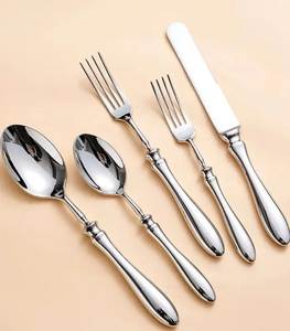 Ensemble de couverts modernes en acier inoxydable, collection de vaisselle de cuisine, compatible lave-vaisselle, léger, finition miroir, neuf pour la maison - Product Image 2