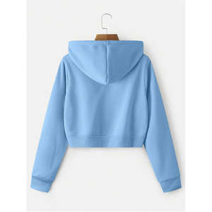 Hoodies personnalisés en gros, dernière mode, manches longues, coupe courte, pour femmes, avec logo imprimé sur mesure, en vente. - Product Image 2