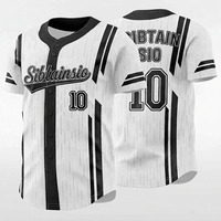 Maillot de baseball personnalisé par sublimation, broderie unisexe, uniforme d'équipe à manches courtes boutonnées, logo, nom et numéro cousus, maille respirante