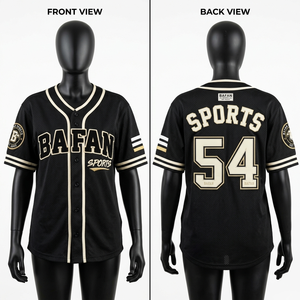 Camiseta de béisbol para mujer, estilo oversize, streetwear, negra y blanca, estilo varsity, con botones, deportiva, a la moda. - Product Image 2