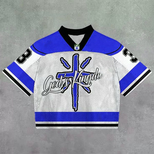 Maillot de football américain respirant sur mesure avec sublimation en polyester, couleur et logo personnalisés, design tendance - Product Image 5