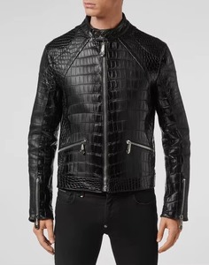 Custom Python Print <b>Leather</b> <b>Jacket</b> Men Luxury Genuine <b>Leather</b> Motorcycle OEM ODM Factory Sample Service Available - Product Image 3