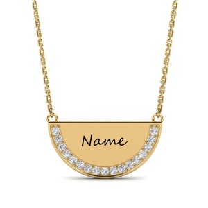 Personalized Name <b>Pendant</b> With <b>Crystal</b> Rhinestones 925 Silver Moissanite Alloy Women's Classic Necklace Gift - Product Image 1
