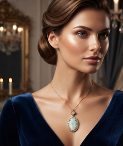 Collier en opale, pendentif en cristal de guérison, chaîne minimaliste en platine, bijoux spirituels de luxe en pierres précieuses, cadeau de fiançailles pour femmes - Product Image 3