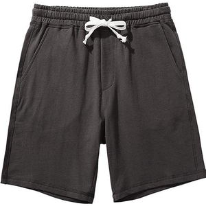 Pantalones Cortos Bermuda de Algodón Gris Sólido para Hombre, Cintura Elástica con Cordón, Pantalones Cortos Casuales con Bolsillos, Tela de Punto - Product Image 5