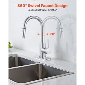 Grifo de cocina monomando de níquel cepillado con rociador extraíble para baño, RV, fregadero de bar o espacios públicos - Product Image 5