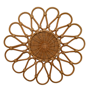 Sous-plat en osier naturel vert en forme de fleur, durable, idéal pour la décoration de mariage et la table à manger, du Vietnam - Product Image 2