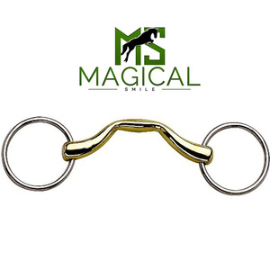 Mors de cheval Mullen à anneau lâche sur mesure de haute qualité, épaisseur 16 mm en argent allemand et anneaux de 70 mm en acier inoxydable - Product Image 2