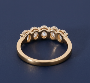 แหวนหมั้นเพชรรูปไข่เพาะเลี้ยงในห้องปฏิบัติการ 1.23 กะรัต ระดับความสะอาด VVS สี F/G ทองคำขาว 14K ชุบโรเดียม สำหรับผู้หญิง ขายส่ง รับสั่งทำ - Product Image 4