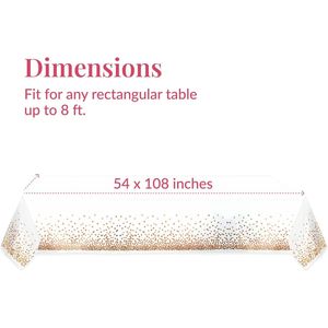 Set di 4 Tovaglie Rettangolari Monouso in Plastica Oro Rosa per Matrimoni e Feste - Product Image 2