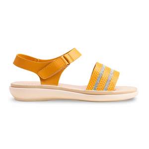 Sandale décontractée à talons moutarde CL7189 - Product Image 4