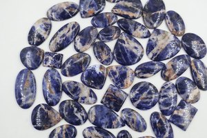 Sodalite bleue naturelle, pierres précieuses en vrac, lot de pierres ovales facettées pour la fabrication de bijoux, anneaux, pendentifs, colliers, fournisseur en gros - Product Image 5