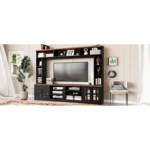 U-Can 95.5 \ "moderno supporto TV Console armadi vetro temperato porte 80 \" TV unità parete centro intrattenimento regolabile - Product Image 3