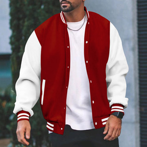Veste de baseball pour homme à col montant et boutons, style varsity, color block, automne - Product Image 5