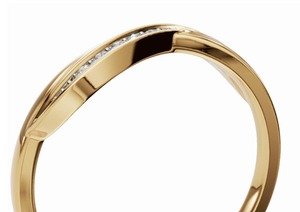 Bague Diamant Vague avec un poids total de 0,180 carat en 9 pierres, élégante et empilable, en or, pour un style moderne et un usage quotidien - Product Image 3
