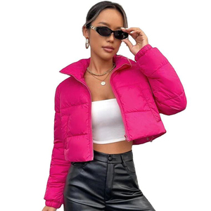 Long sleeves <b>Women</b> Cropped <b>Padded</b> Jacket <b>Women's</b> Short Puffer <b>Coat</b> Casual layering Custom Logo Clothing Supplier <b>Women</b> Clothing - Product Image 6