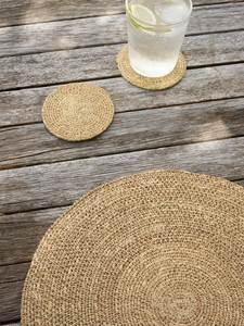 Set de table artisanal en jonc de mer naturel |   Set de table tressé écologique résistant à la chaleur minimaliste |   Décoration de table à manger durable - Product Image 5