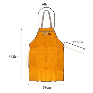 Tablier de travail en cuir de vachette de haute qualité, résistant à la chaleur et aux flammes, unisexe, pour la restauration, les bars et le barbecue - Vente en gros - Product Image 2