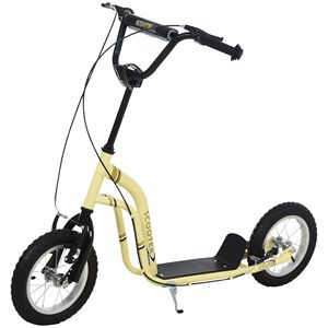 Monopattino per Bambini con Ruote Gonfiabili da 12 Pollici, Beige, con Doppi Freni, Pieghevole, Giocattolo Moderno per Bambini, Smart Digitale per Giochi all'Aperto, Età 5+ - Product Image 1