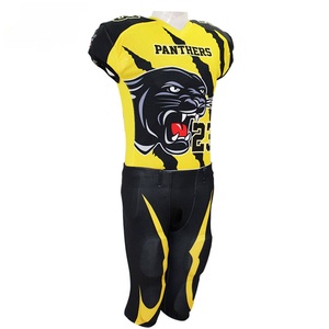 Conjunto de Uniforme de Fútbol Americano de los Panthers, Camiseta sin Mangas con Cuello en V, Malla Sublimada, Absorbe la Humedad, Ajustada, para Hombre Adulto - Product Image 1