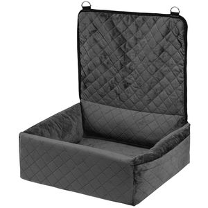 Rehausseur de siège auto pour chien avec poche de rangement, laisse de sécurité à clipser, lit rembourré en éponge et coton PP, housse pratique pour siège arrière de voiture pour animaux de compagnie - Product Image 2