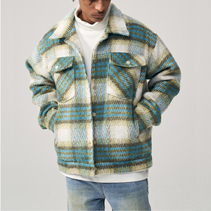 Wholesale Winter Streetwear <b>Flannel</b> Shirt <b>Jacket</b> Hooded Long Sleeve Plaid Polyester Lined Breathable Windproof Eco-Friendly - Product Image 6