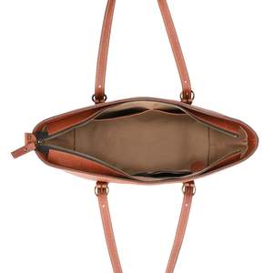 HULAR INTL Bolso Tote de Cuero Genuino de Lujo, Gran Capacidad, Asa Suave, Bolso de Hombro Casual Resistente, Correa Ajustable con Cremallera - Product Image 4
