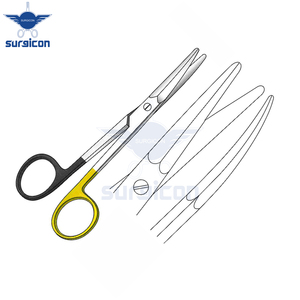 กรรไกร Aufricht ขนาด 14 ซม. / 5-1/2 นิ้ว ใบมีดโค้งเดี่ยวแบบหยัก Super Cut TC สีทอง สำหรับผ่าตัดทางการแพทย์ ความแม่นยำสูง - Product Image 4